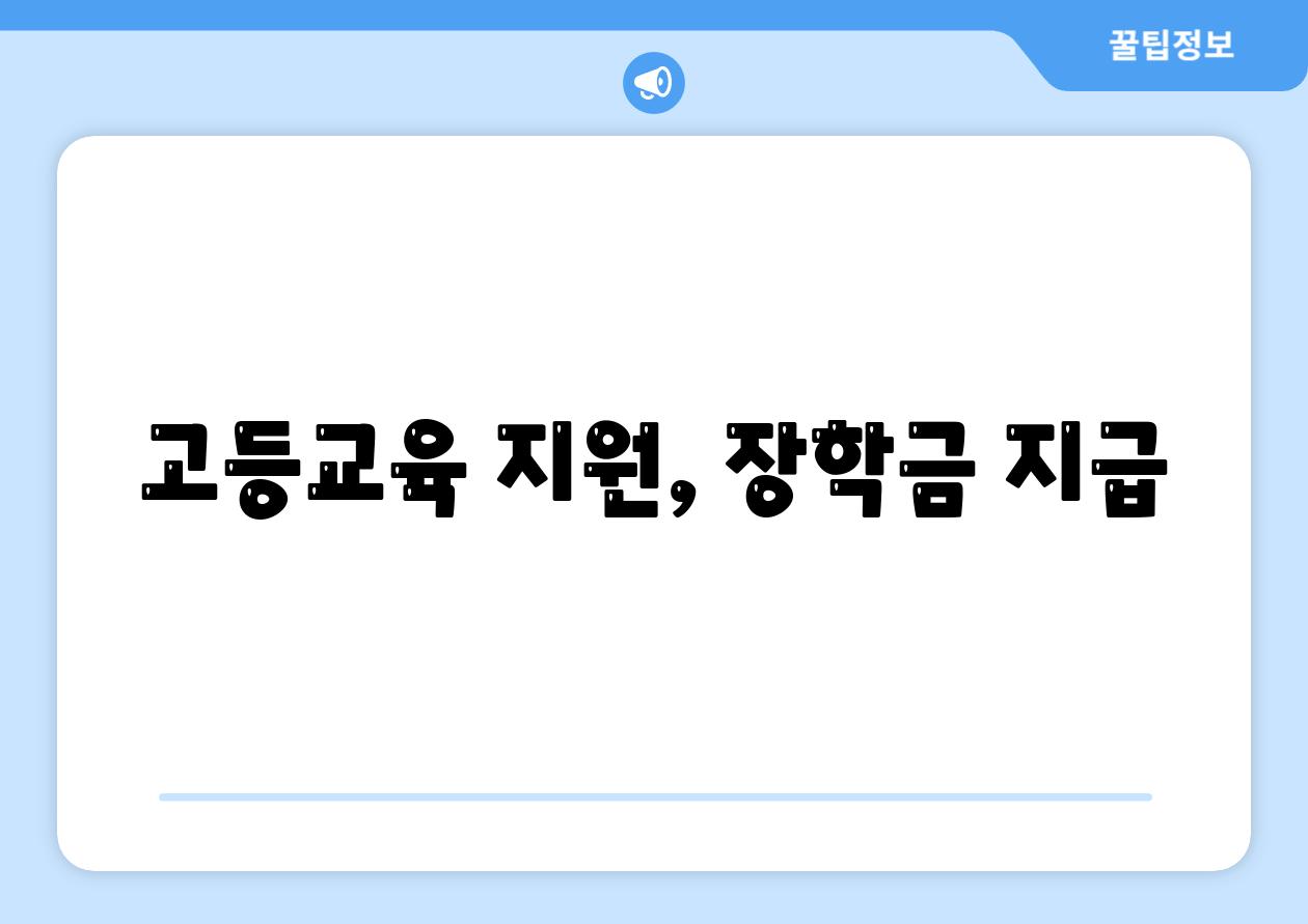 고등교육 지원, 장학금 지급