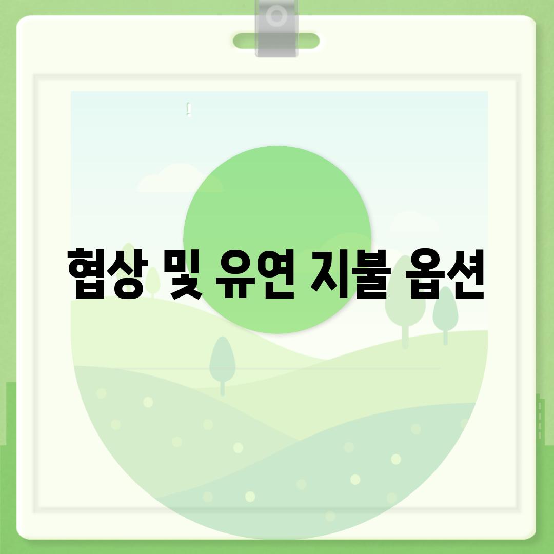 협상 및 유연 지불 옵션