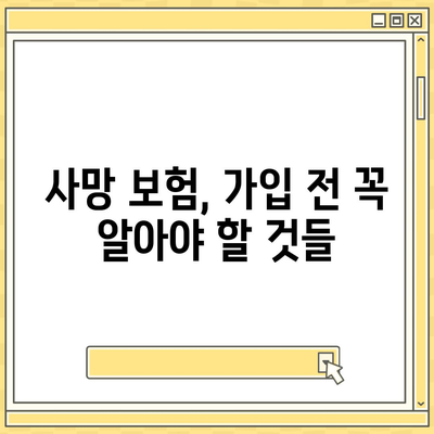 사망 보험 약관