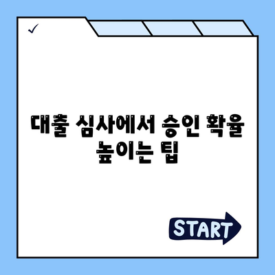 대출 심사에서 승인 확율 높이는 팁