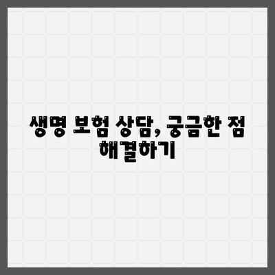 생명 보험 상담