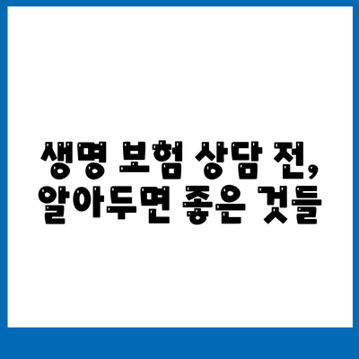 생명 보험 상담