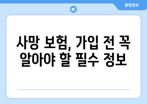 사망 보험 설계