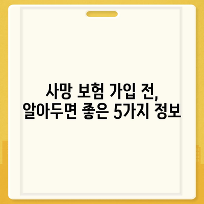 사망 보험사 추천