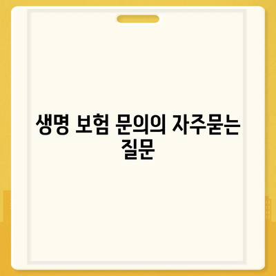 생명 보험 문의