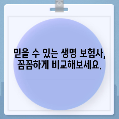 생명 보험사 추천