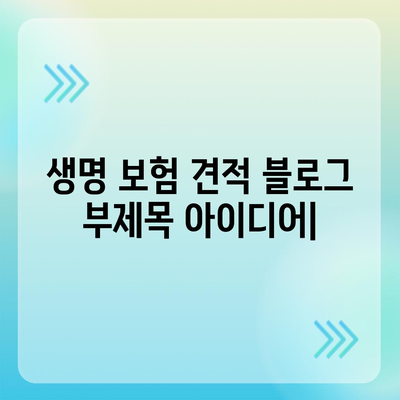 생명 보험 견적