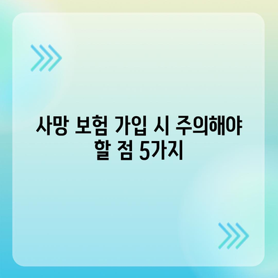 사망 보험 가입