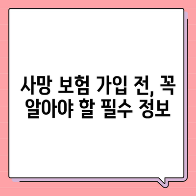 사망 보험 설계