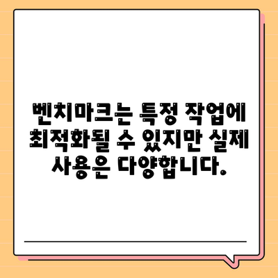 벤치마크 성능과 실제 세계적 성능 사이의 차이점