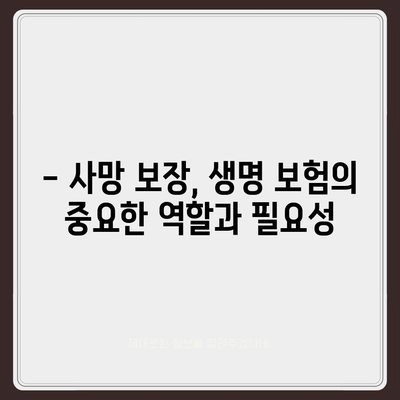 생명 보험 사망 보장