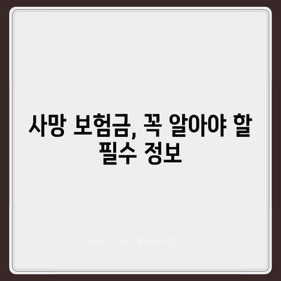 사망 보험금