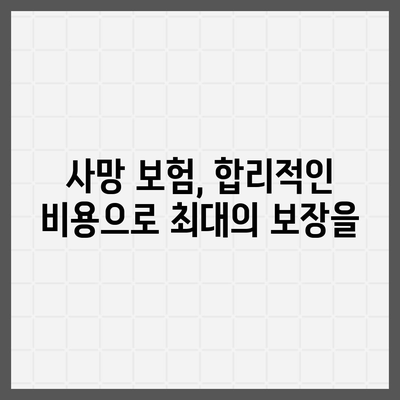 사망 보험 사망 보장