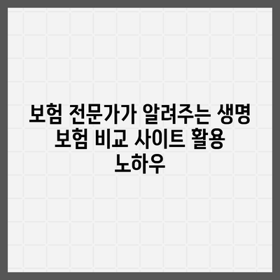 생명 보험 비교 사이트