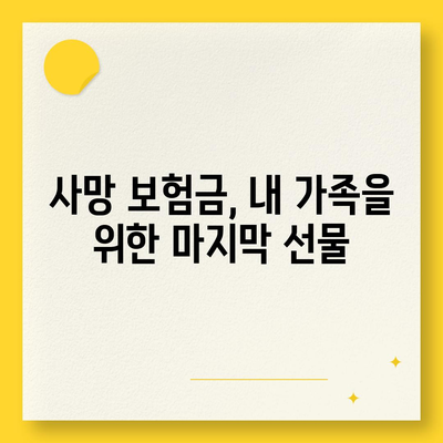 사망 보험금