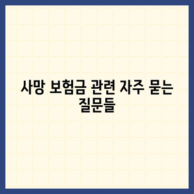 사망 보험금