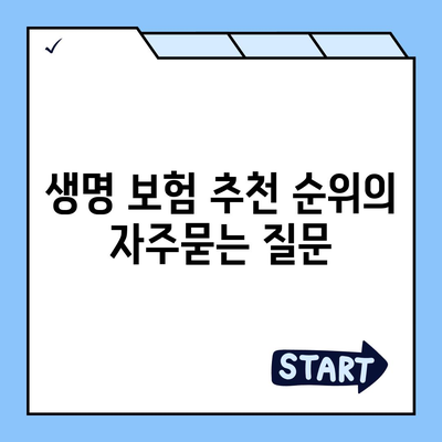 생명 보험 추천 순위