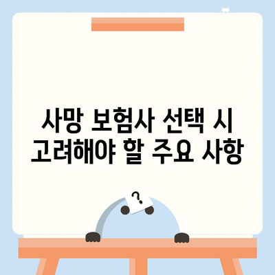 사망 보험사 추천