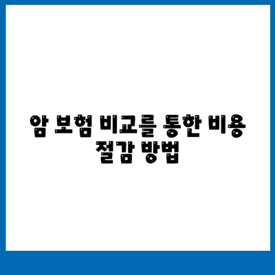 암 보험 비교 사이트