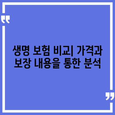 생명 보험 추천 순위