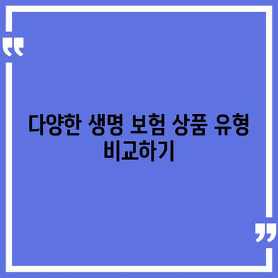 생명 보험 상품