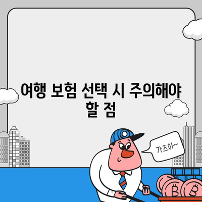 안전한 여행을 위한 여행 보험 선택 전담자