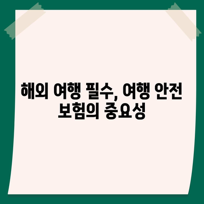 여행 안전 보험으로 해외 여행의 안심