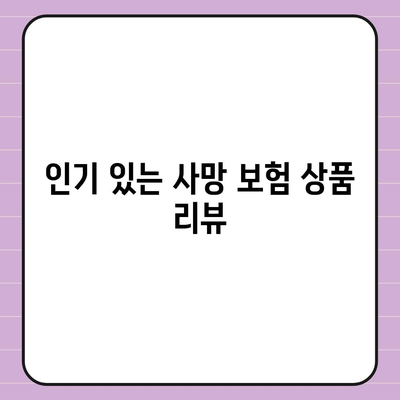 사망 보험 비교 사이트