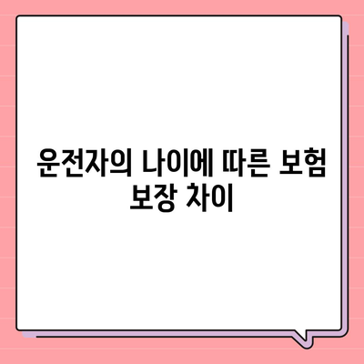 자동차 보험 운전자 보장 차이점 심층 분석