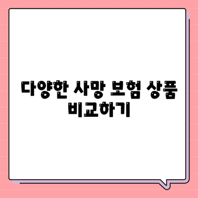 사망 보험 가입