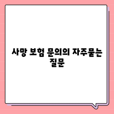 사망 보험 문의