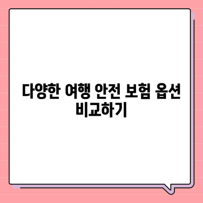 여행 안전 보험으로 해외 여행의 안심