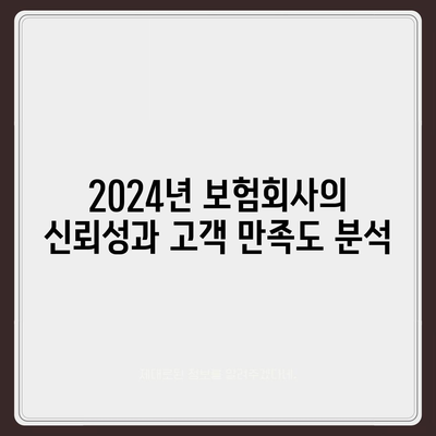 2024년 가장 좋은 보험 회사는?