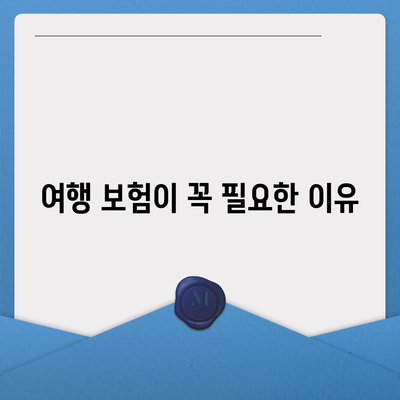 여행 보험, 안심한 여행을 위한 필수품