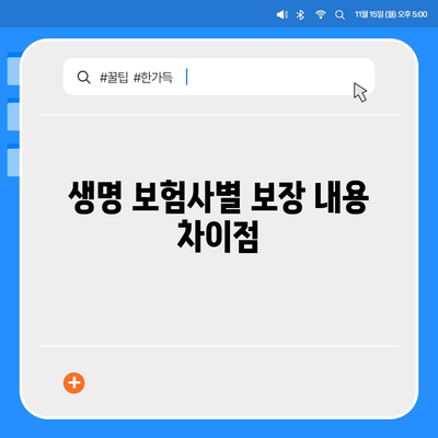 생명 보험사 비교