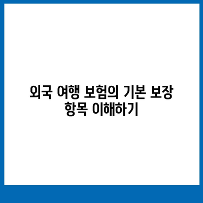 외국 여행 보험에서 여행객을 보호하는 범위