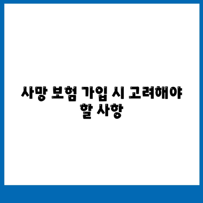 사망 보험 문의