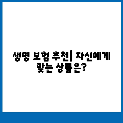 생명 보험 추천