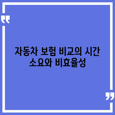 자동차 보험 비교의 이점과 단점