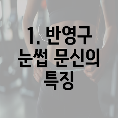 1. 반영구 눈썹 문신의 특징