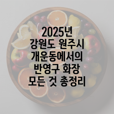 2025년 강원도 원주시 개운동에서의 반영구 화장 모든 것 총정리