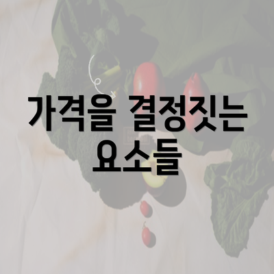 가격을 결정짓는 요소들