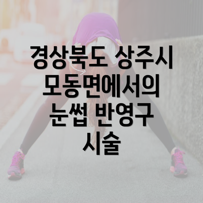 경상북도 상주시 모동면에서의 눈썹 반영구 시술