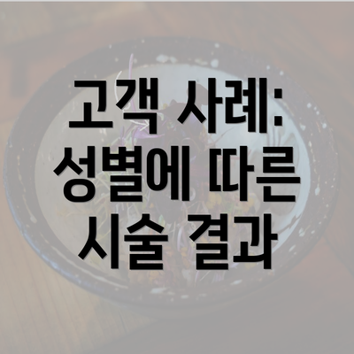 고객 사례: 성별에 따른 시술 결과