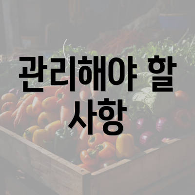 관리해야 할 사항