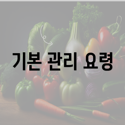 기본 관리 요령