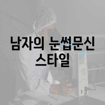 남자의 눈썹문신 스타일