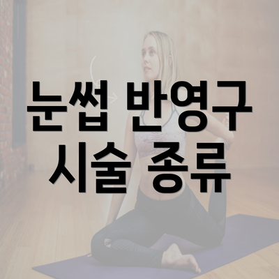 눈썹 반영구 시술 종류