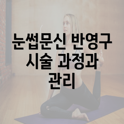 눈썹문신 반영구 시술 과정과 관리