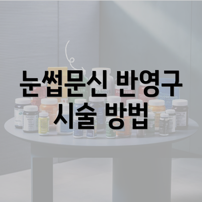 눈썹문신 반영구 시술 방법